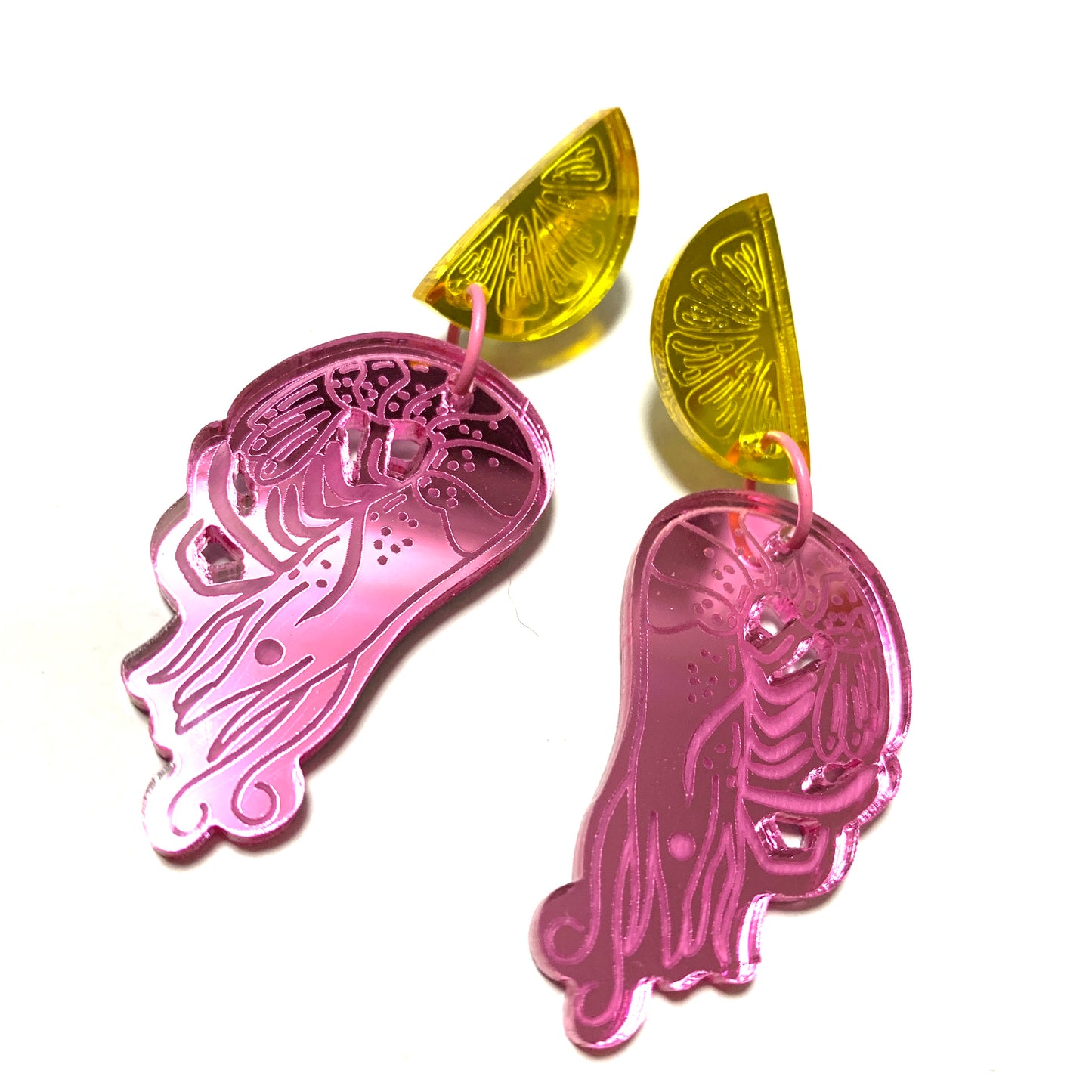 THIS BIRD HAS FLOWN - “Prawn Cocktail” DANGLE EARRINGS