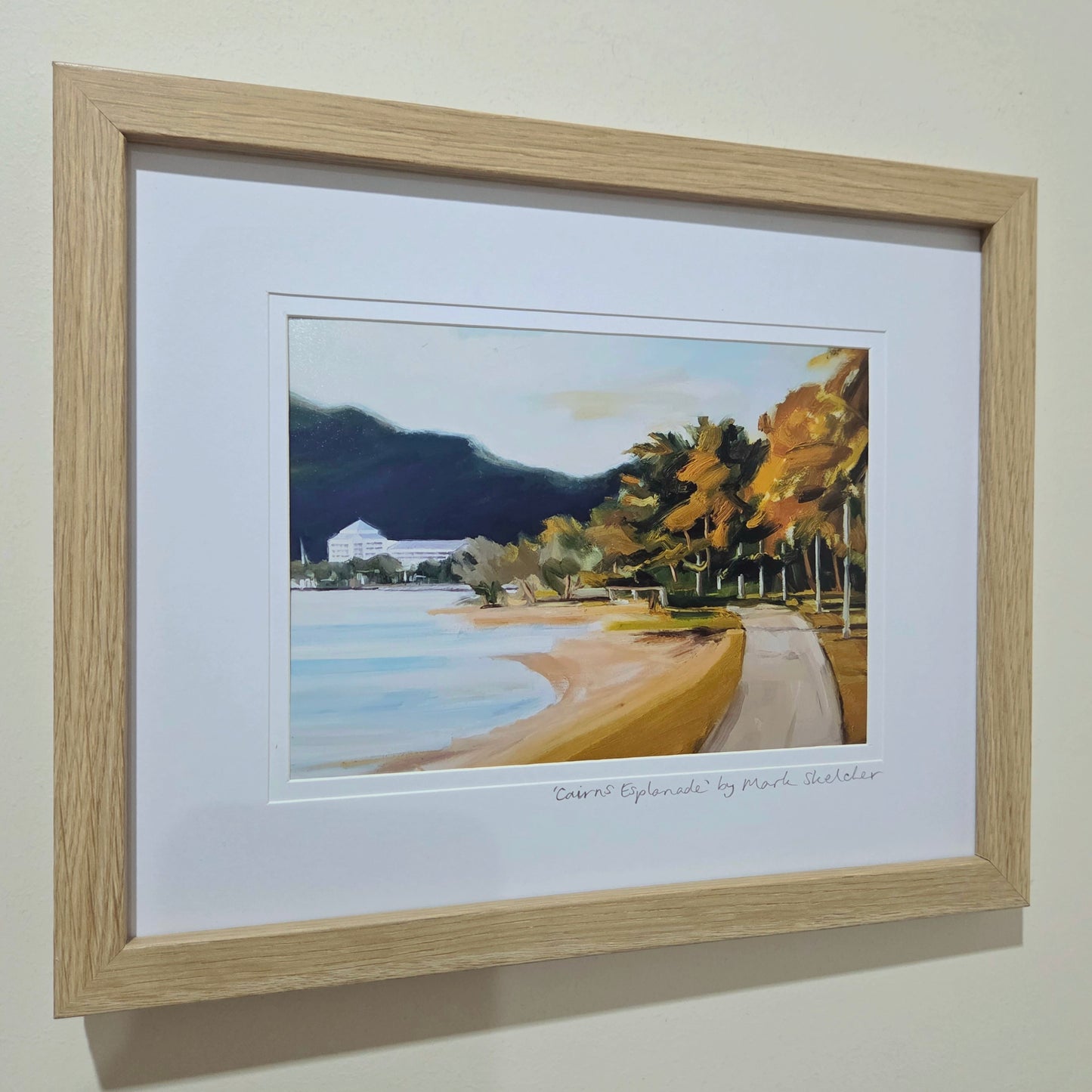 Mark Skelcher Artist - "Cairns Esplanade - Yellow"- Framed Artist Print