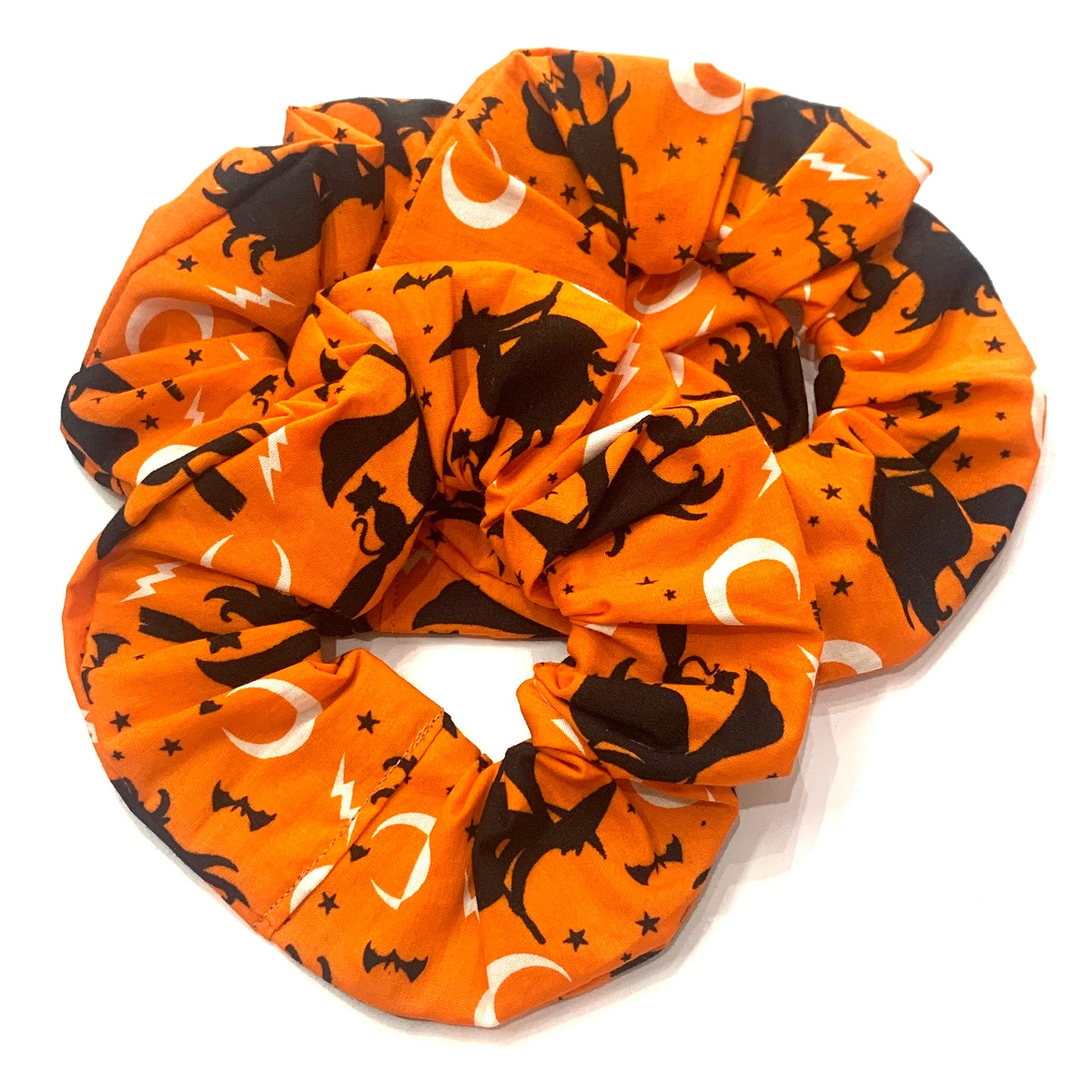 MUMMA WHOOPEE - "Orange Witches" Halloween Jumbo Scrunchies