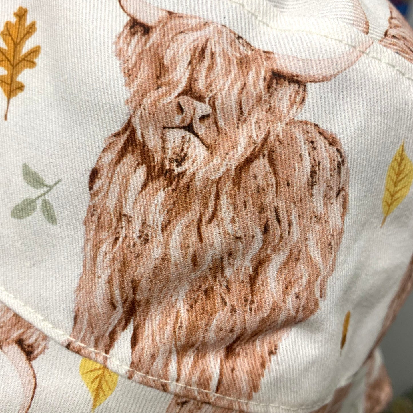 Teacups n Quilts - Highland Cows Fabric Hats - Kids Size Medium