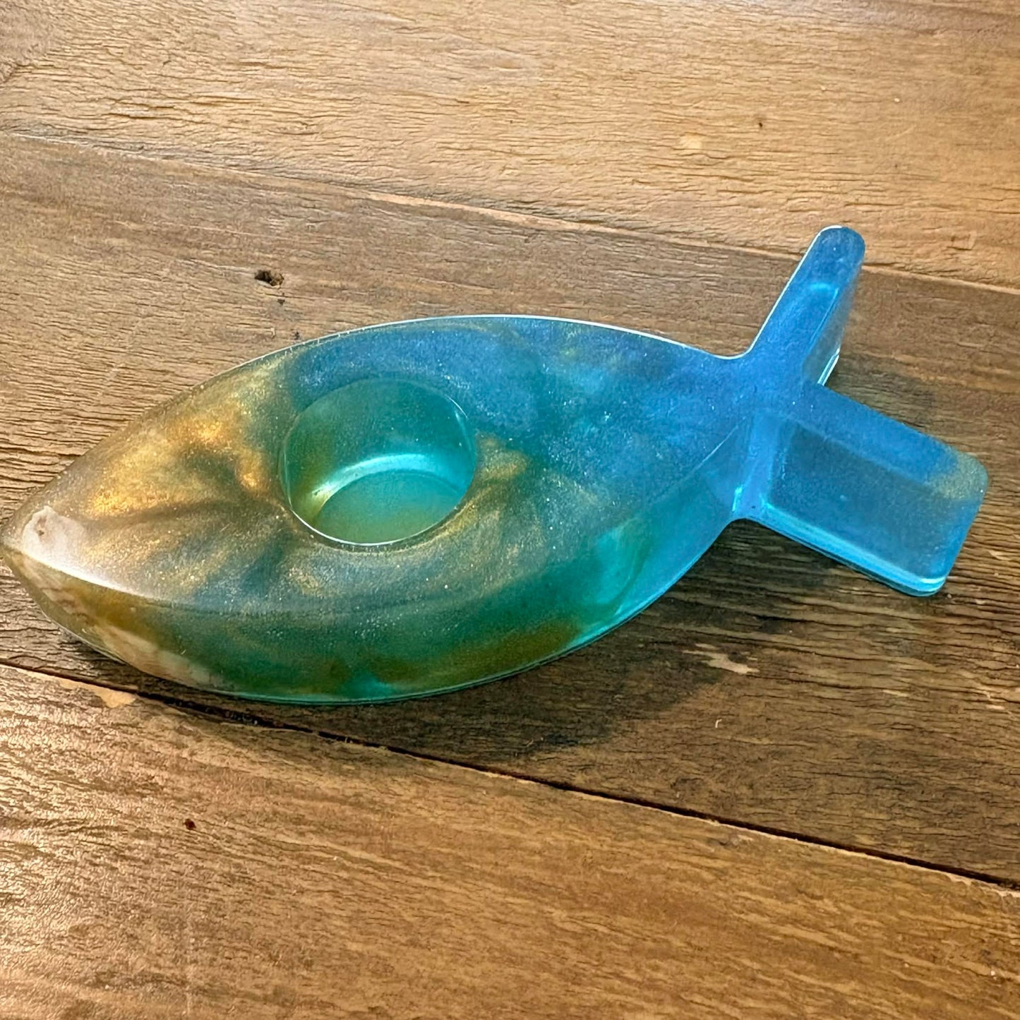 BRENDA STONE ART - Resin Fish Candle Holder 2