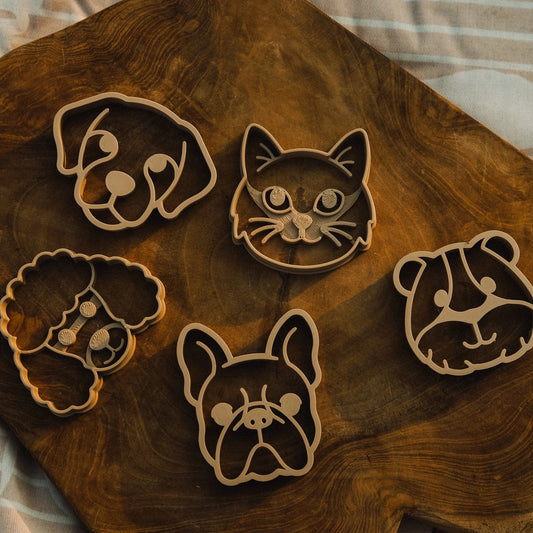 KINFOLK PANTRY- Pet Friends Faces Cutter Set - Eco Playdough/Cookie Tools