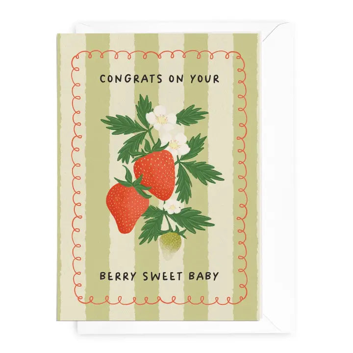 DAYMAKER STATIONERY- "Berry  Sweet " - Baby Card