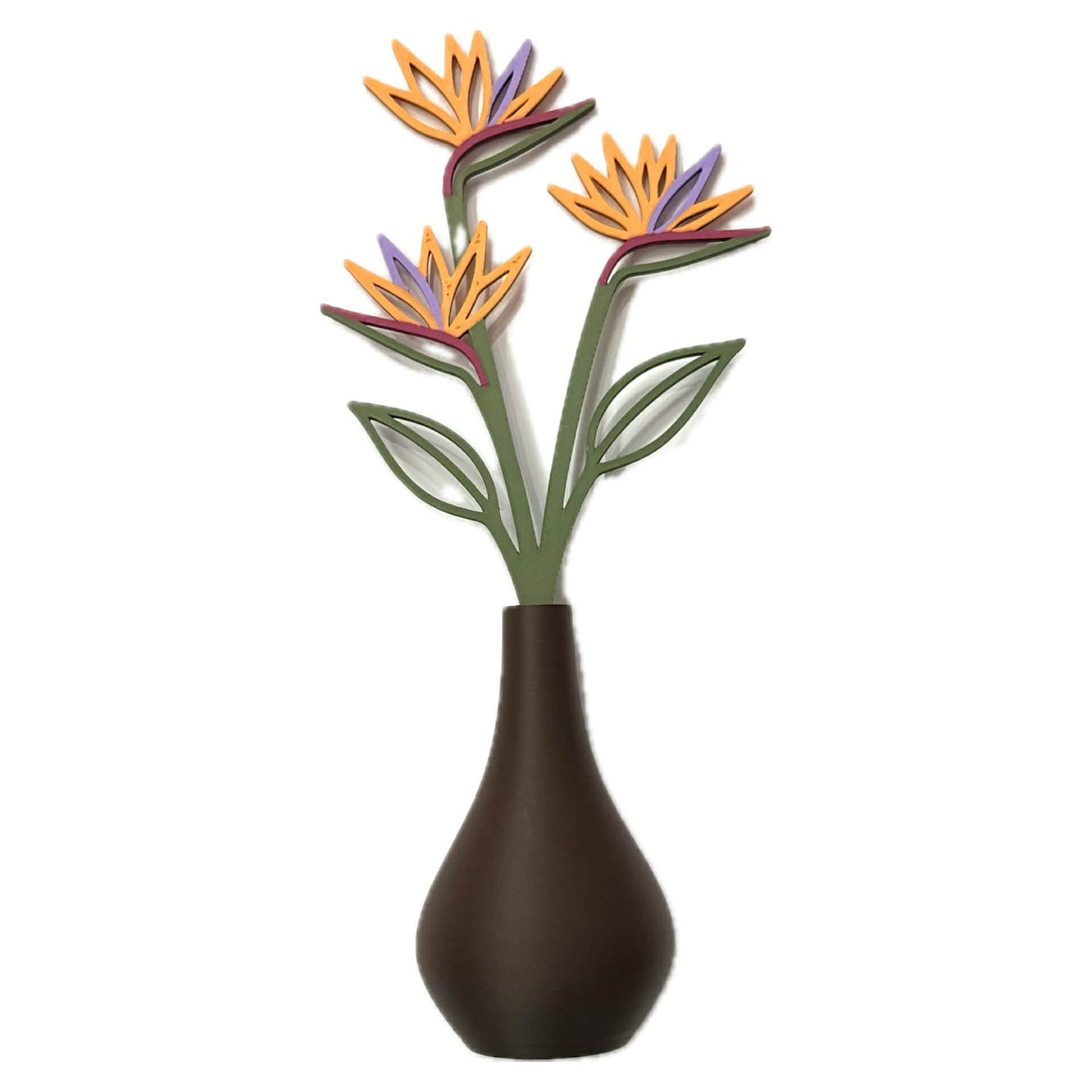 DWAYNSKI.3D - BIRD OF PARADISE - MAGNETIC BUD VASE WITH PRINTED FLOWER STEM