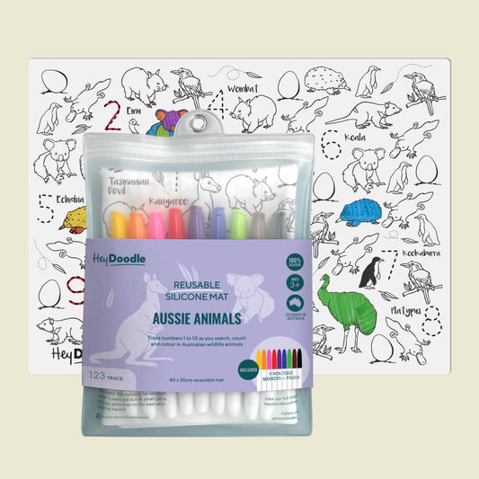 HEY DOODLE - AUSSIE ANIMALS - Classic Colouring & Doodle Mat