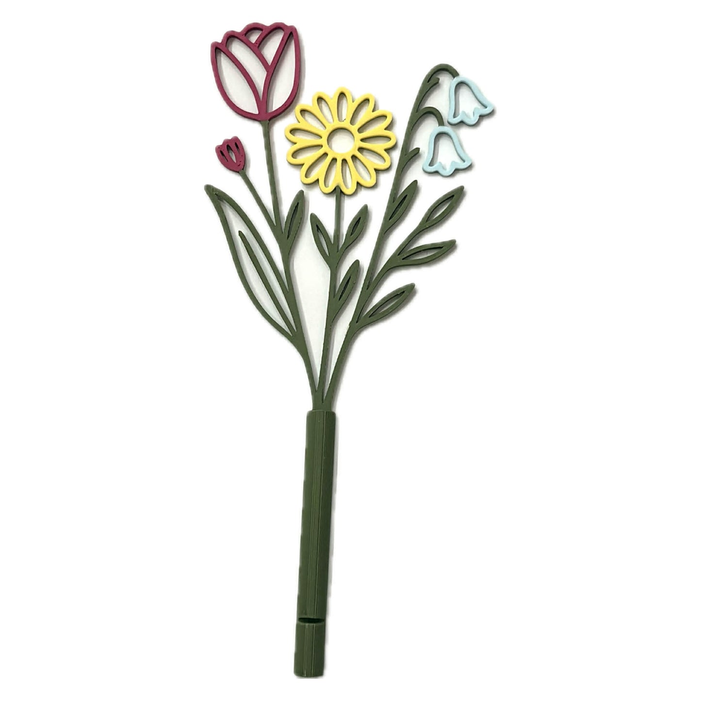 DWAYNSKI.3D - DAISY AND TULIP GARDEN - MAGNETIC BUD VASE WITH PRINTED FLOWER STEM