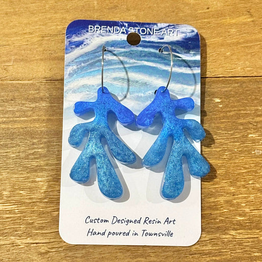 BRENDA STONE ART - Fan Coral Hoop Earrings 2