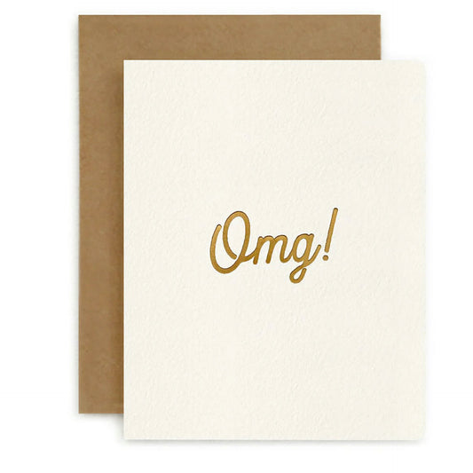 BESPOKE LETTERPRESS - "OMG" Greeting Card