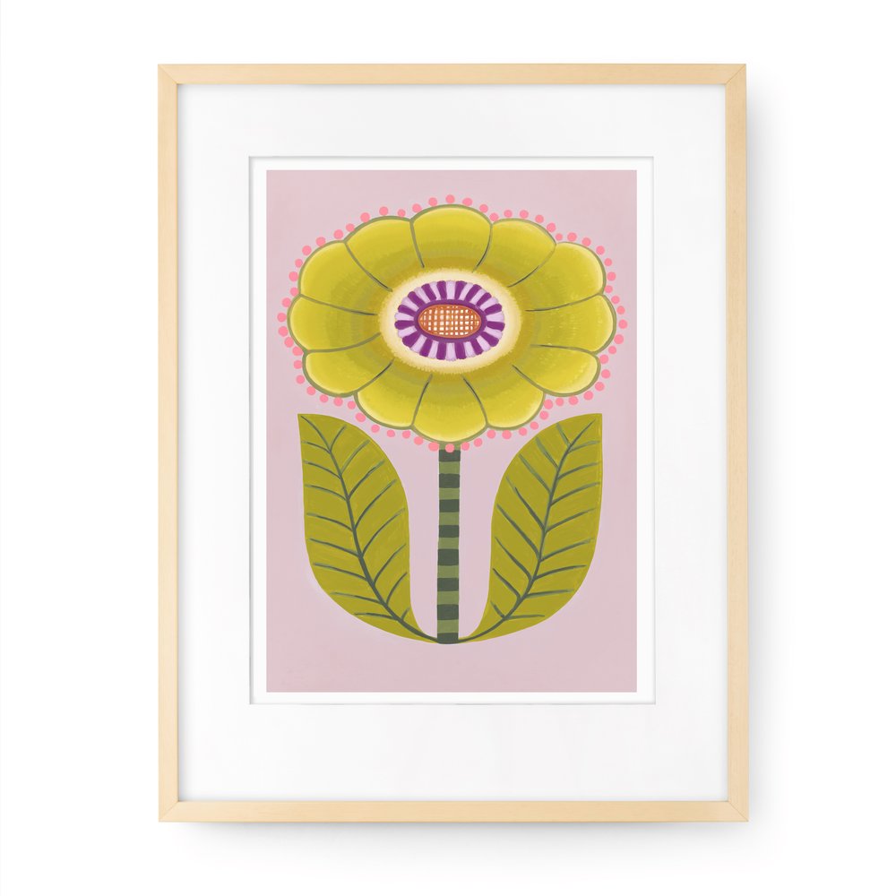 CLAIRE ISHINO- SMALL LIMITED EDITION A5 PRINTS- Yellow Bloom