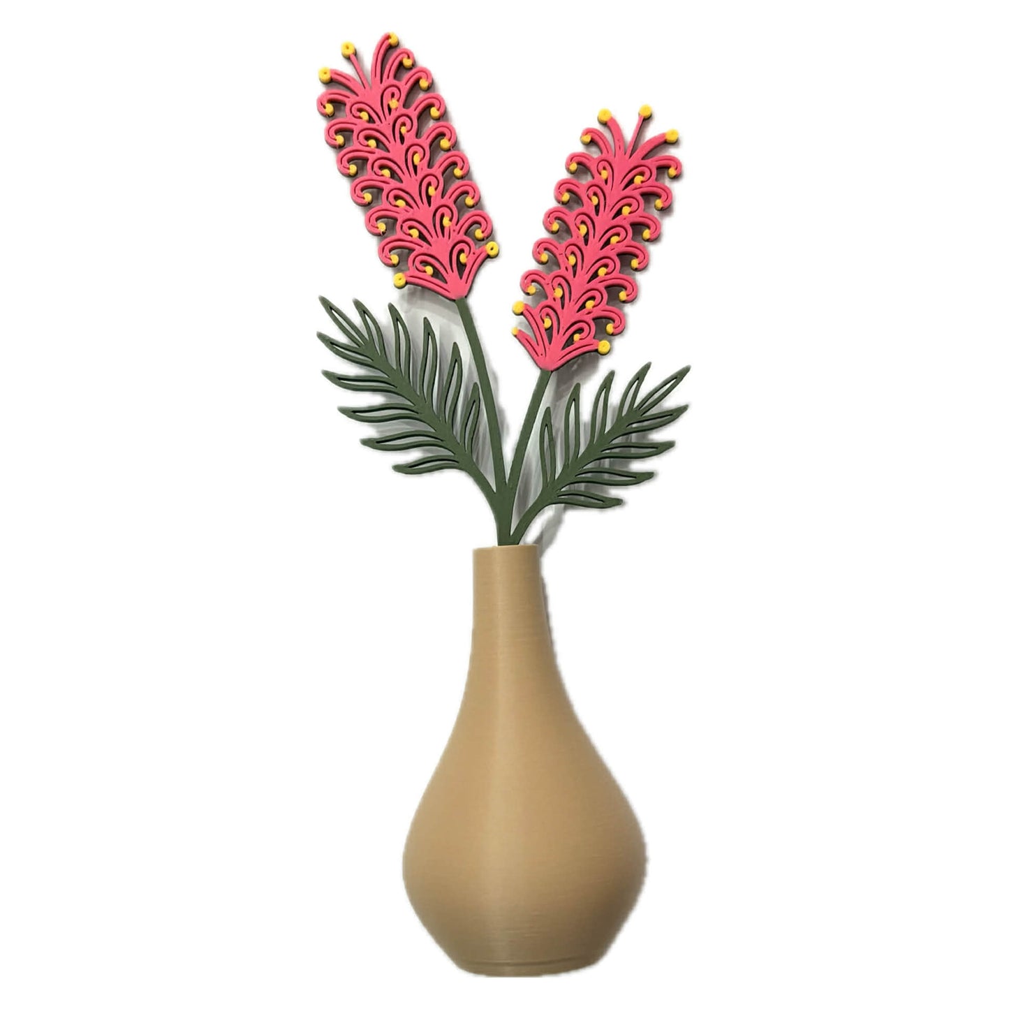 DWAYNSKI.3D - GREVILLIA BLOOMS - MAGNETIC BUD VASE WITH PRINTED FLOWER STEM