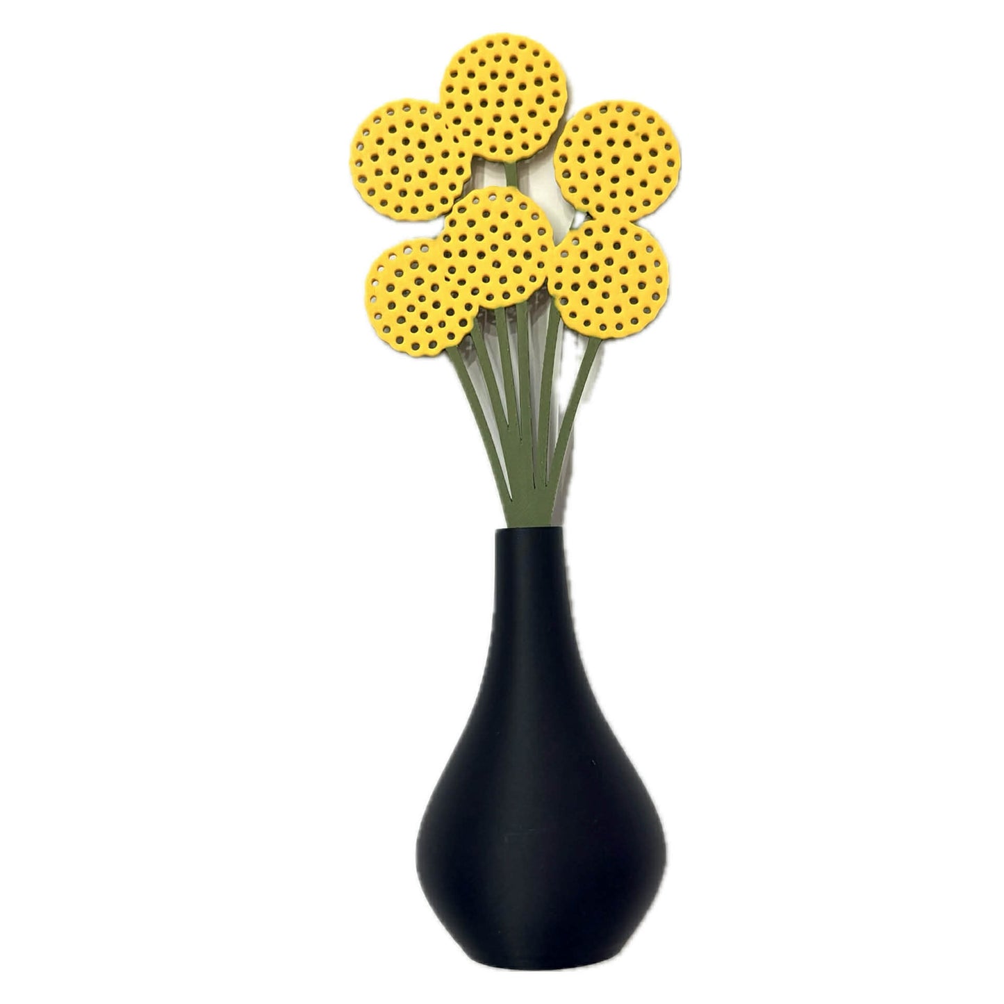 DWAYNSKI.3D - BILLY BUTTONS BLOOMS - MAGNETIC BUD VASE WITH PRINTED FLOWER STEM