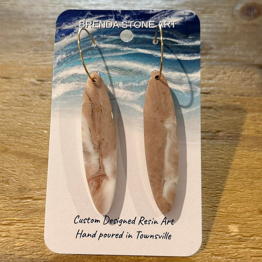 BRENDA STONE ART - Ocean Tear Long Hoop Earrings 1