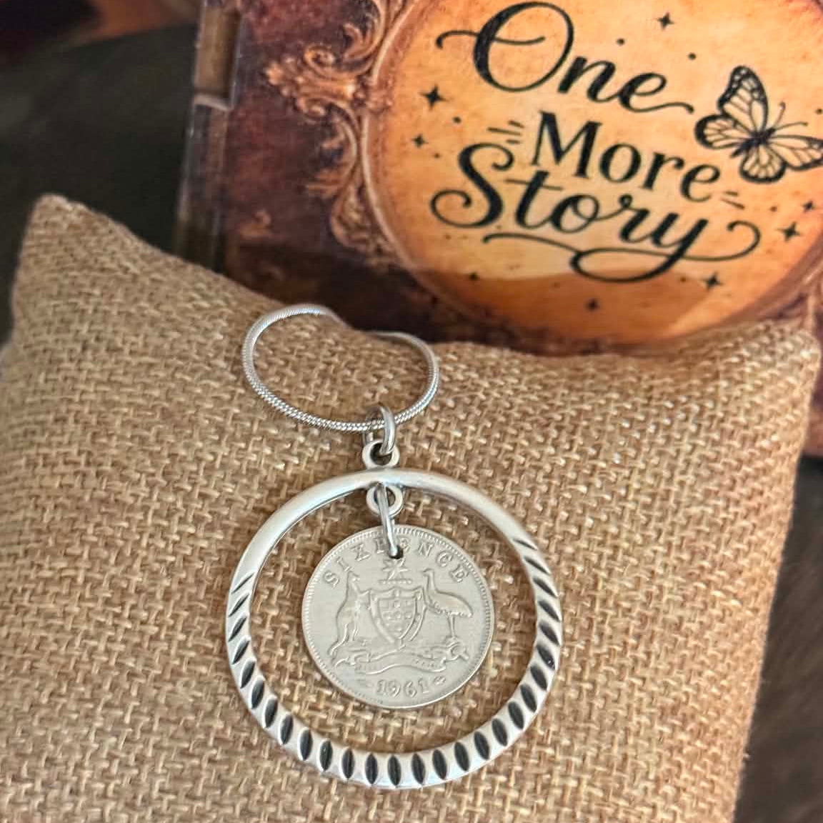 MOLLY MADE- Genuine 1961 Australian Sixpence Pendant Necklace