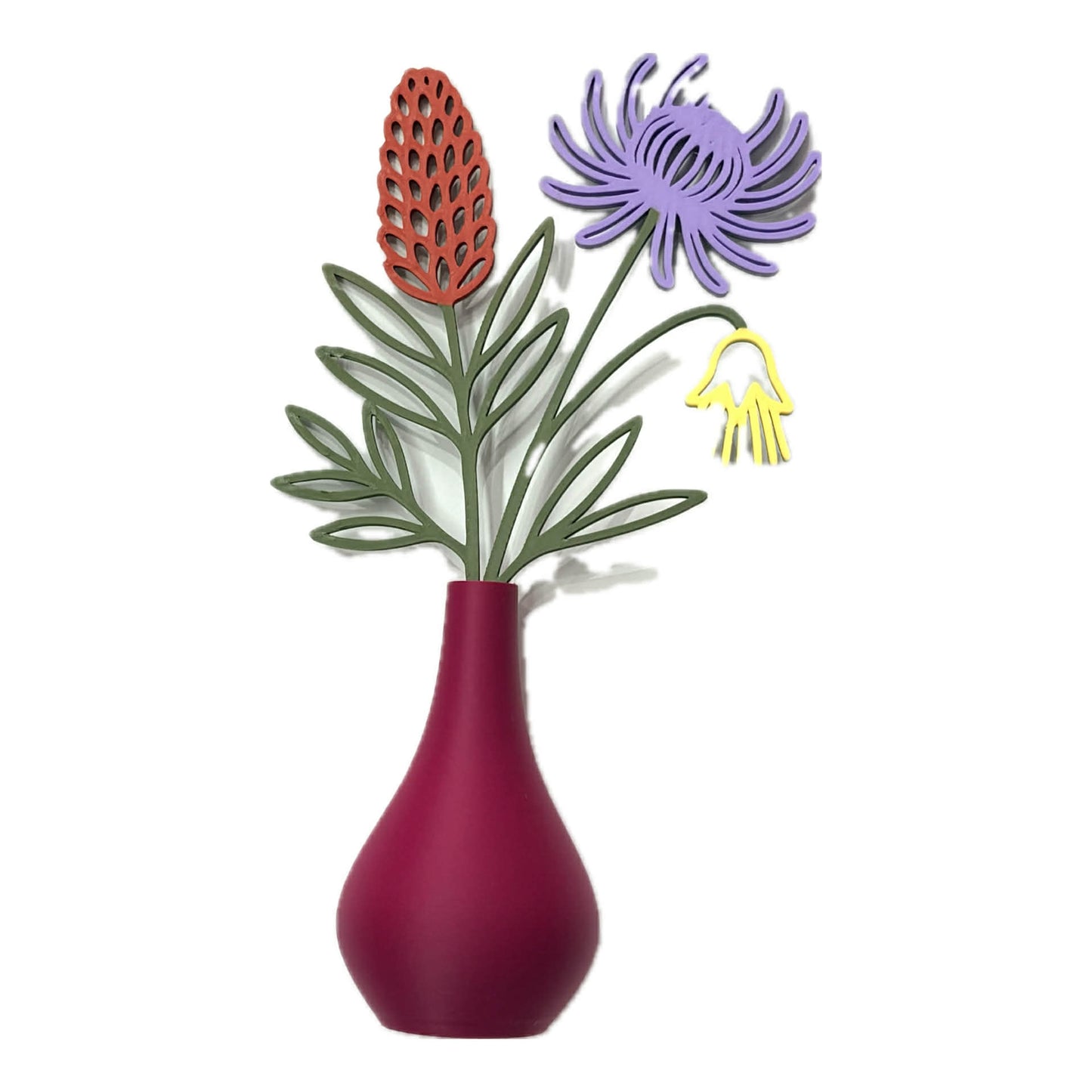 DWAYNSKI.3D - NATIVE GARDEN - MAGNETIC BUD VASE WITH PRINTED FLOWER STEM
