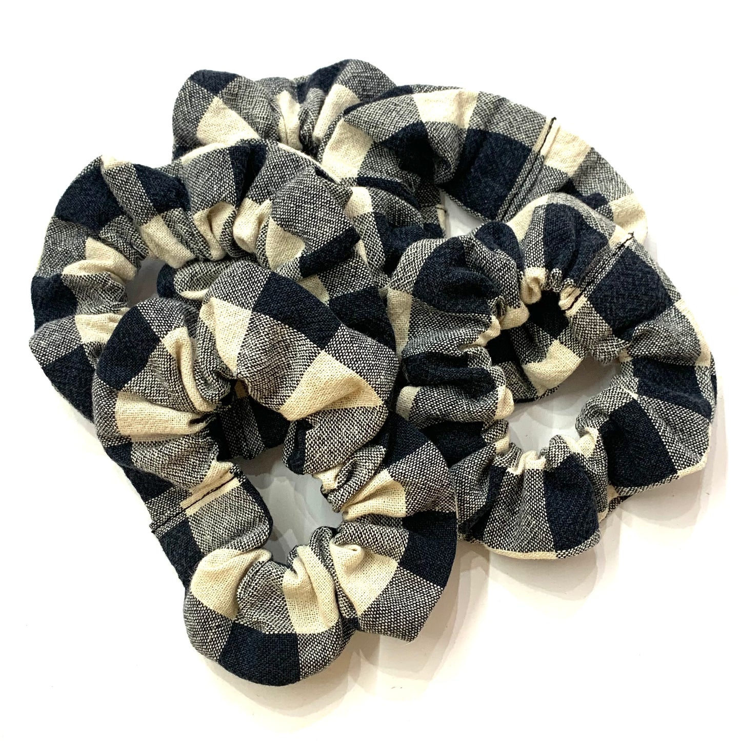 MUMMA WHOOPEE - "Black Check" REGULAR SCRUNCHIES