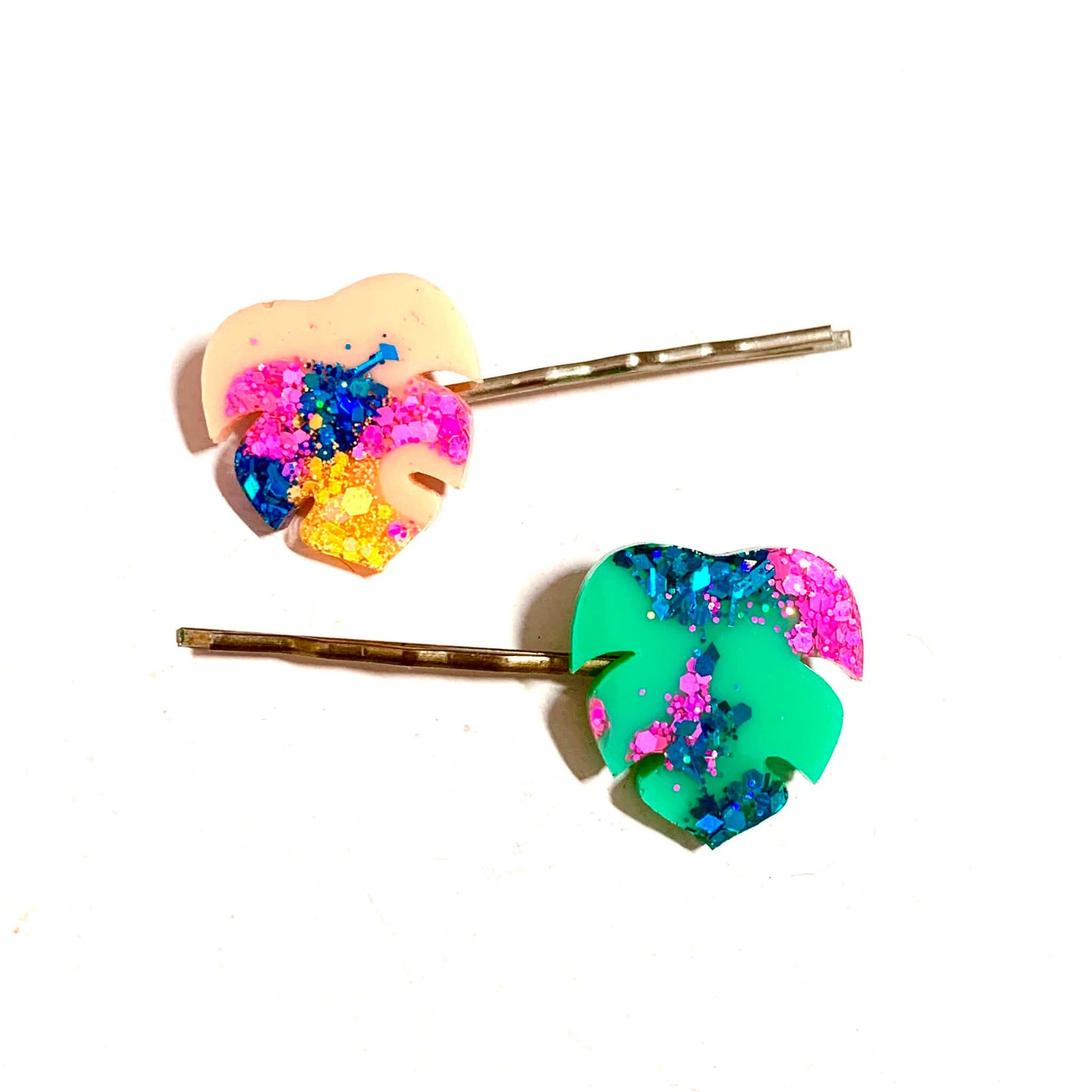 THIS BIRD HAS FLOWN - Mismatched Monstera - Hair Pins