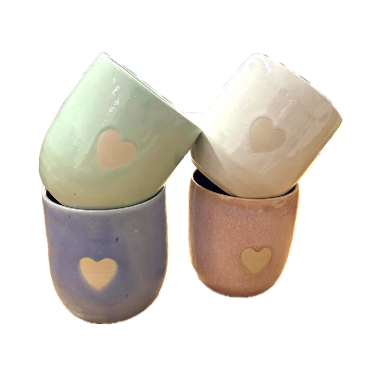 EARTH BY HAND- Latte Love Mugs - Sky Blue Glaze