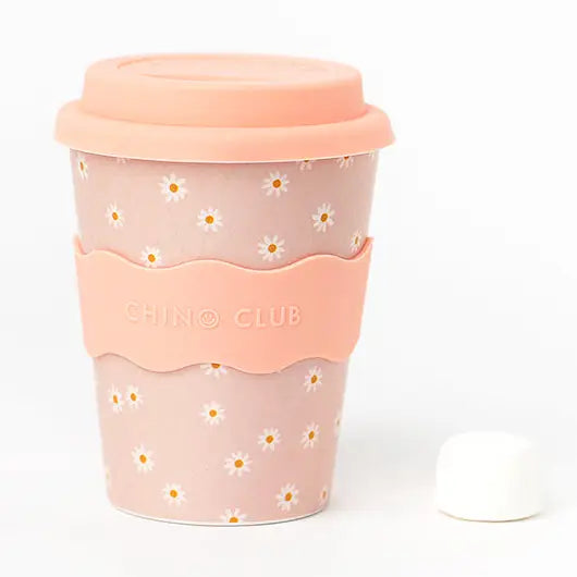 CHINO CLUB- Adult 12oz Reusable Keep Cup- Pink Daisy