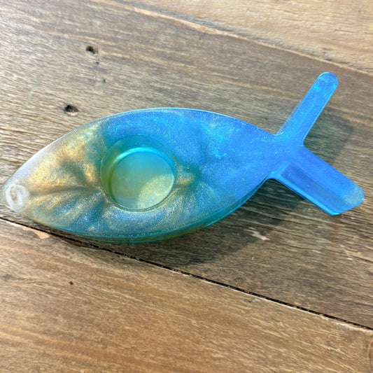 BRENDA STONE ART - Resin Fish Candle Holder 2