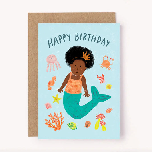 LAUREN SISSON STUDIO- "Happy Birthday" Mermaid - Blank Greeting Card