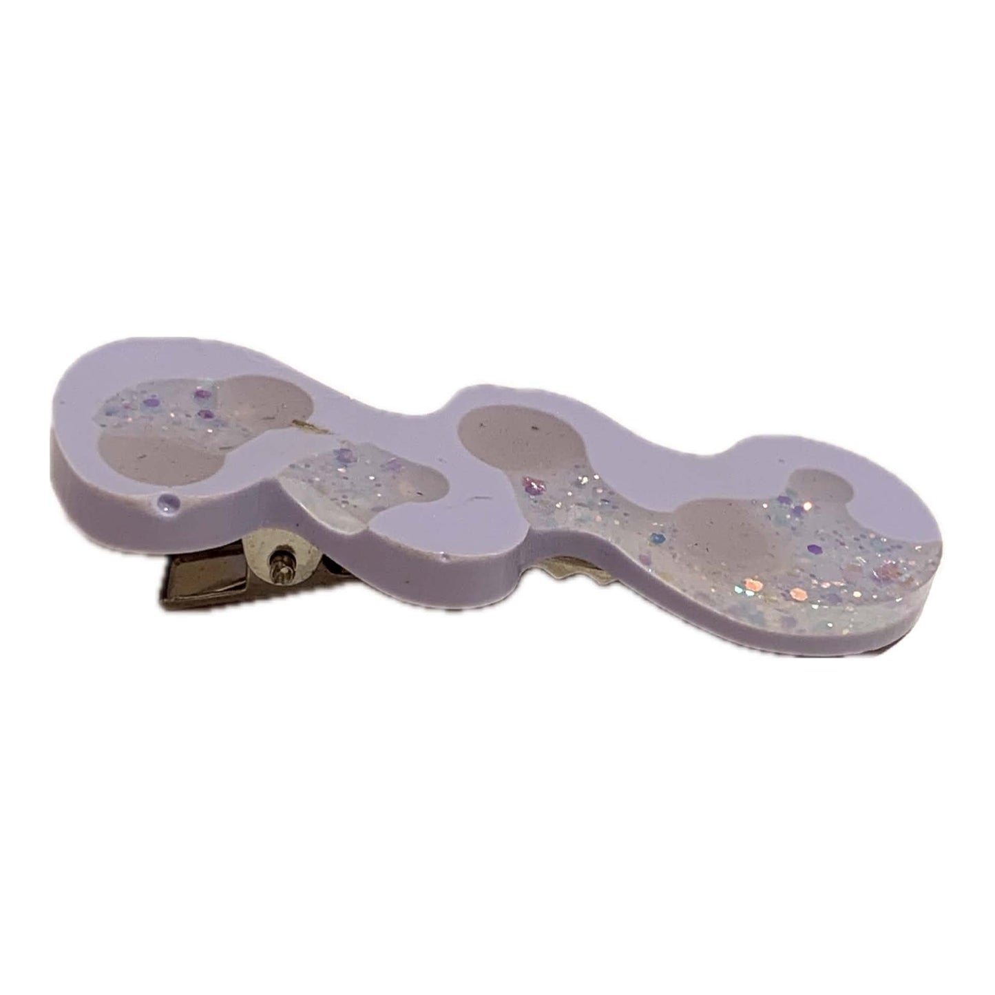 THIS BIRD HAS FLOWN - Lavender Squiggles - Large Acrylic Alligator Hair Clip