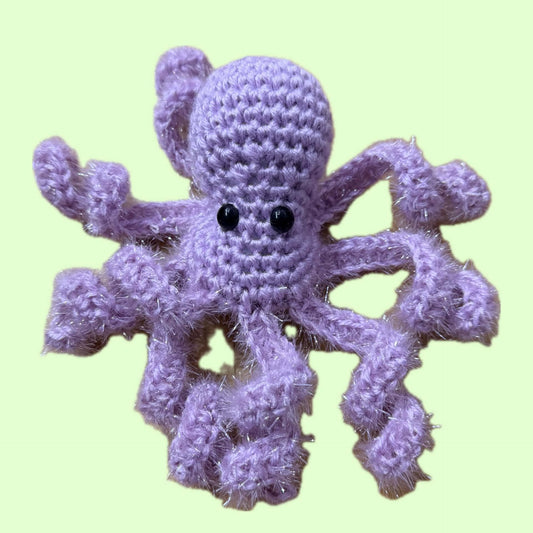 BEAKNITS- CROCHETED OCTOPUS - Lavender Tinsel