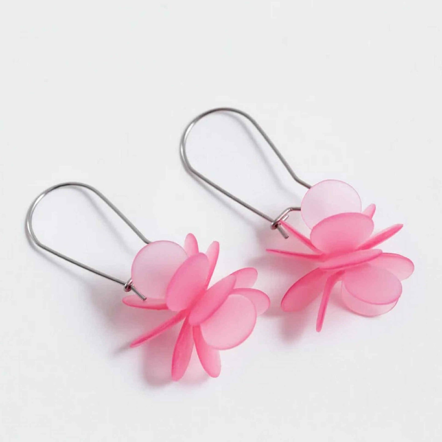 CLAIRE ISHINO- Botanical Peach Pink MATT Blossum Earrings