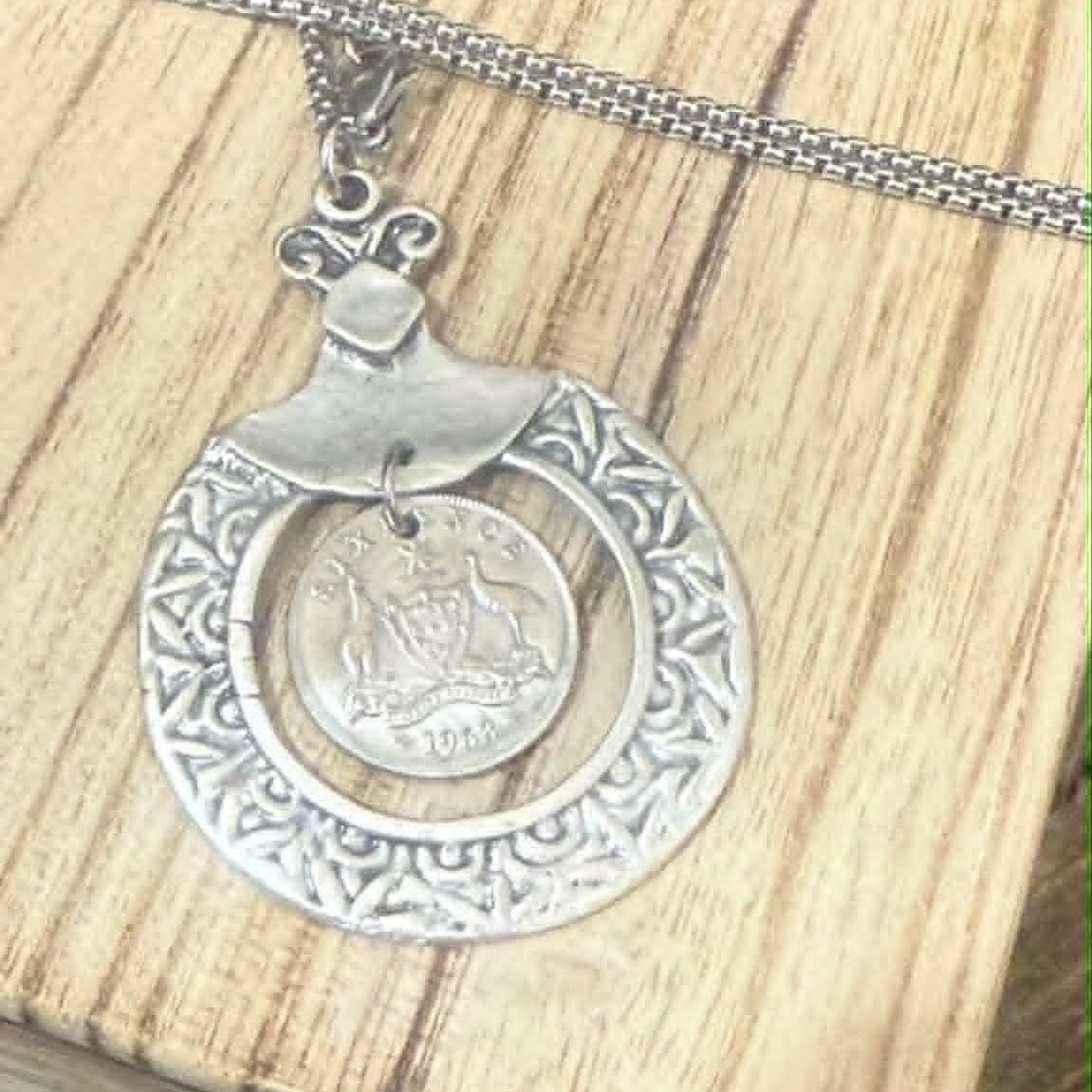 MOLLY MADE- 1963 Sixpence Pendant Necklace