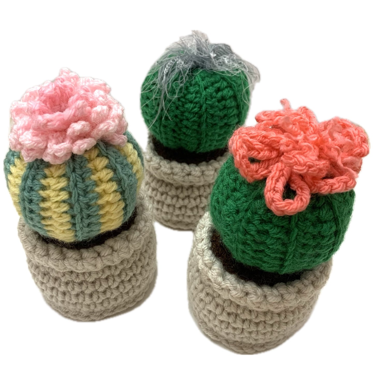 BEAKNITS- CROCHETED CACTUS #14- Fuzzy Green