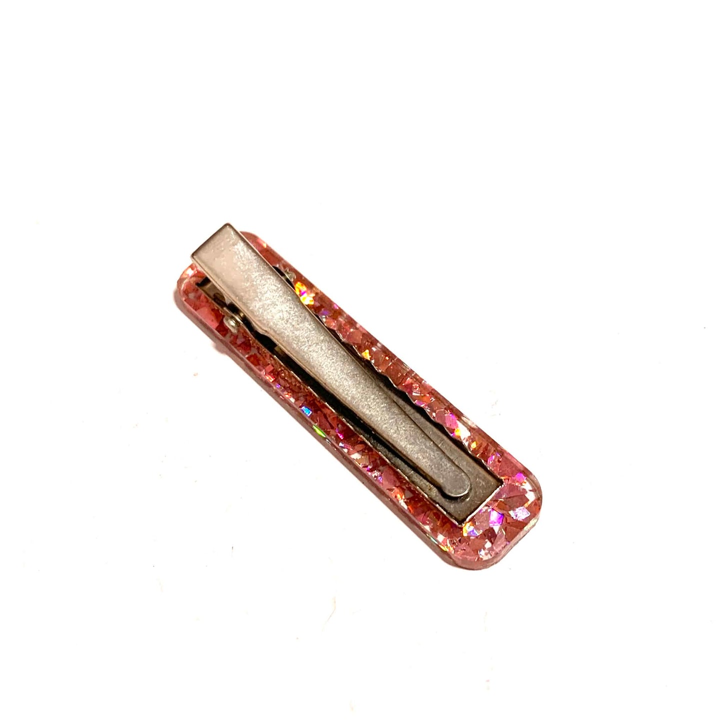 THIS BIRD HAS FLOWN - Rose Gold Glitter - Small Acrylic Alligator Hair Clip