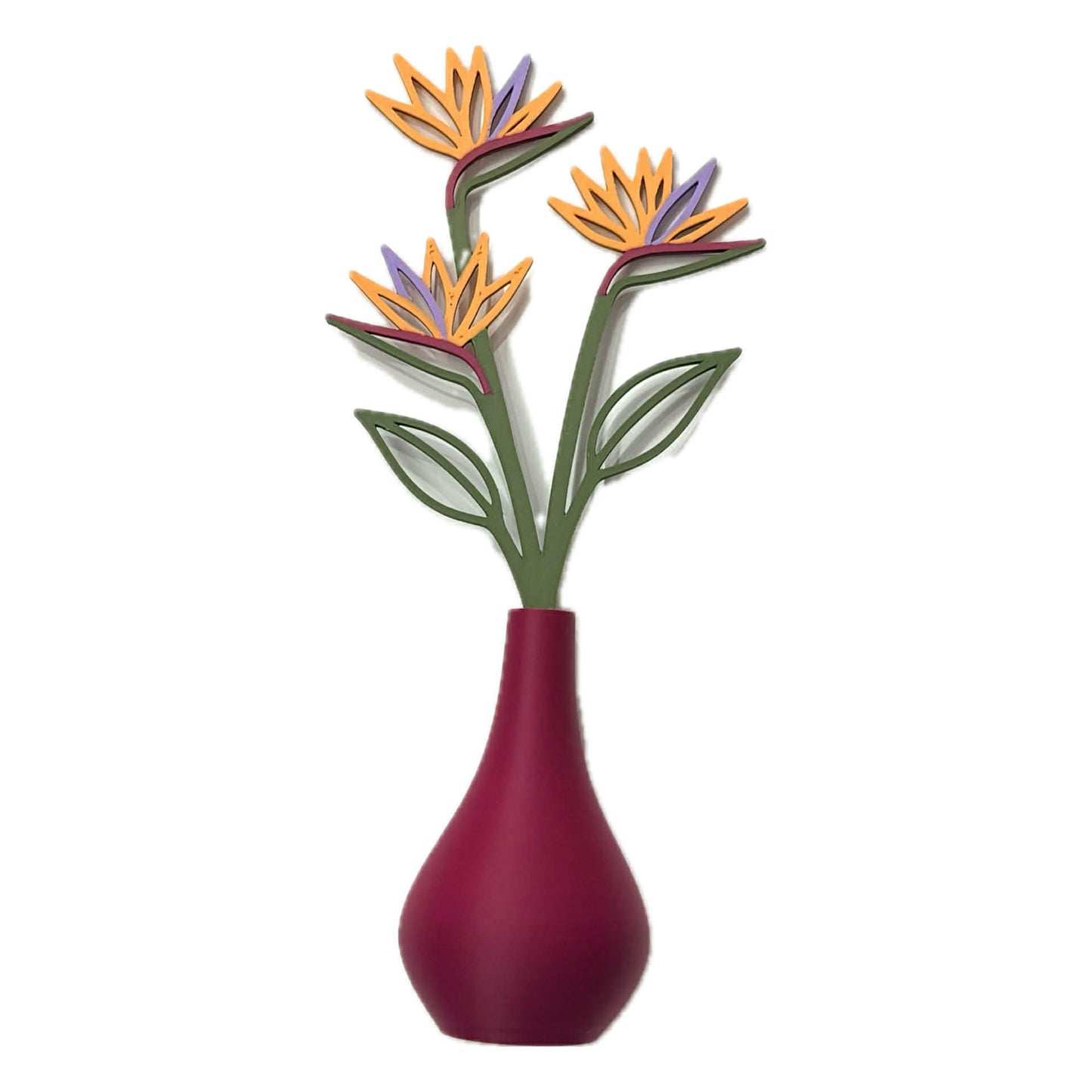 DWAYNSKI.3D - BIRD OF PARADISE - MAGNETIC BUD VASE WITH PRINTED FLOWER STEM