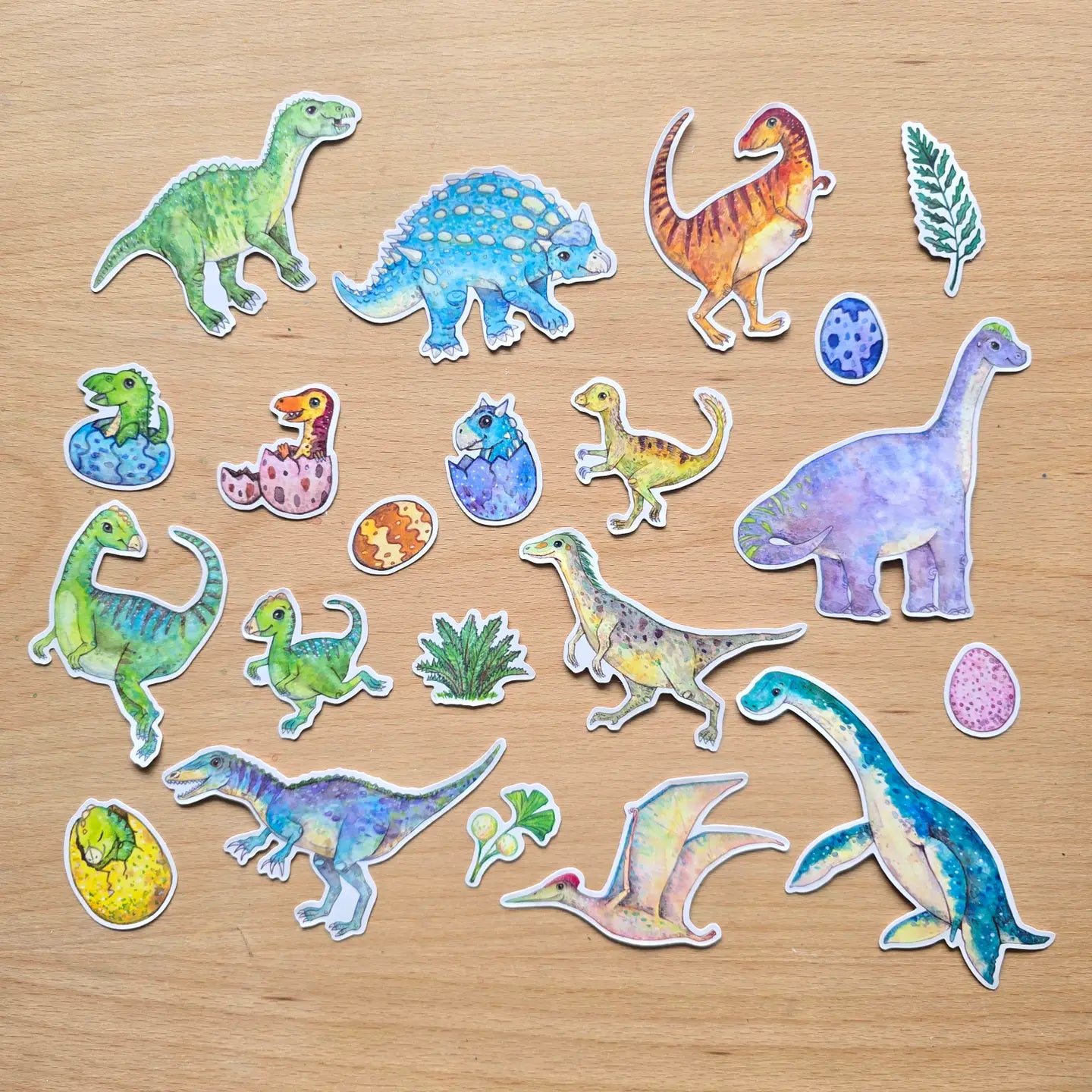 WATERCOLOURS BY CAT- Australian Dinosaur Vinyl Sticker Pack