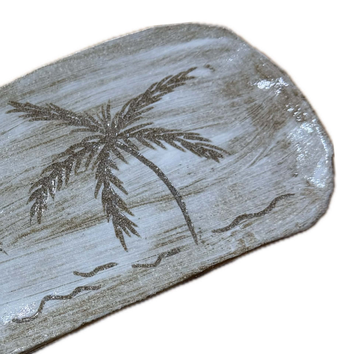 EARTH BY HAND- Hand Built "Palm Tree" Platter