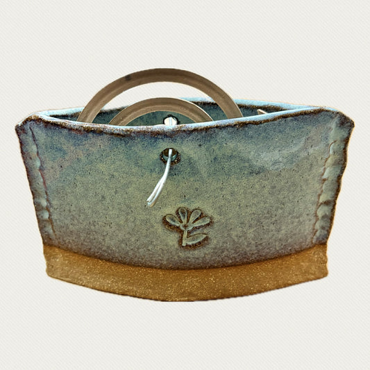 EARTH BY HAND- Mosquito Coil Holders- Turquoise with Embossed Flowers