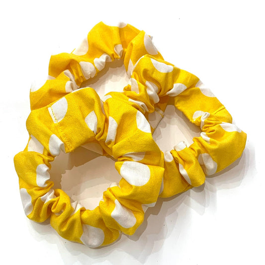 MUMMA WHOOPEE - "Yellow Dots"  REGULAR SCRUNCHIES