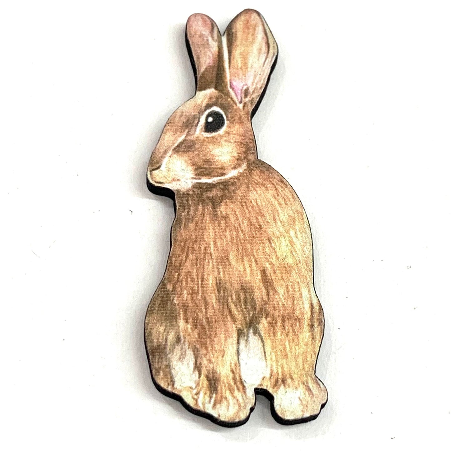 MAKIN' WHOOPEE BROOCH - Bright Eyed Easter Bunny - Printed Timber Brooch