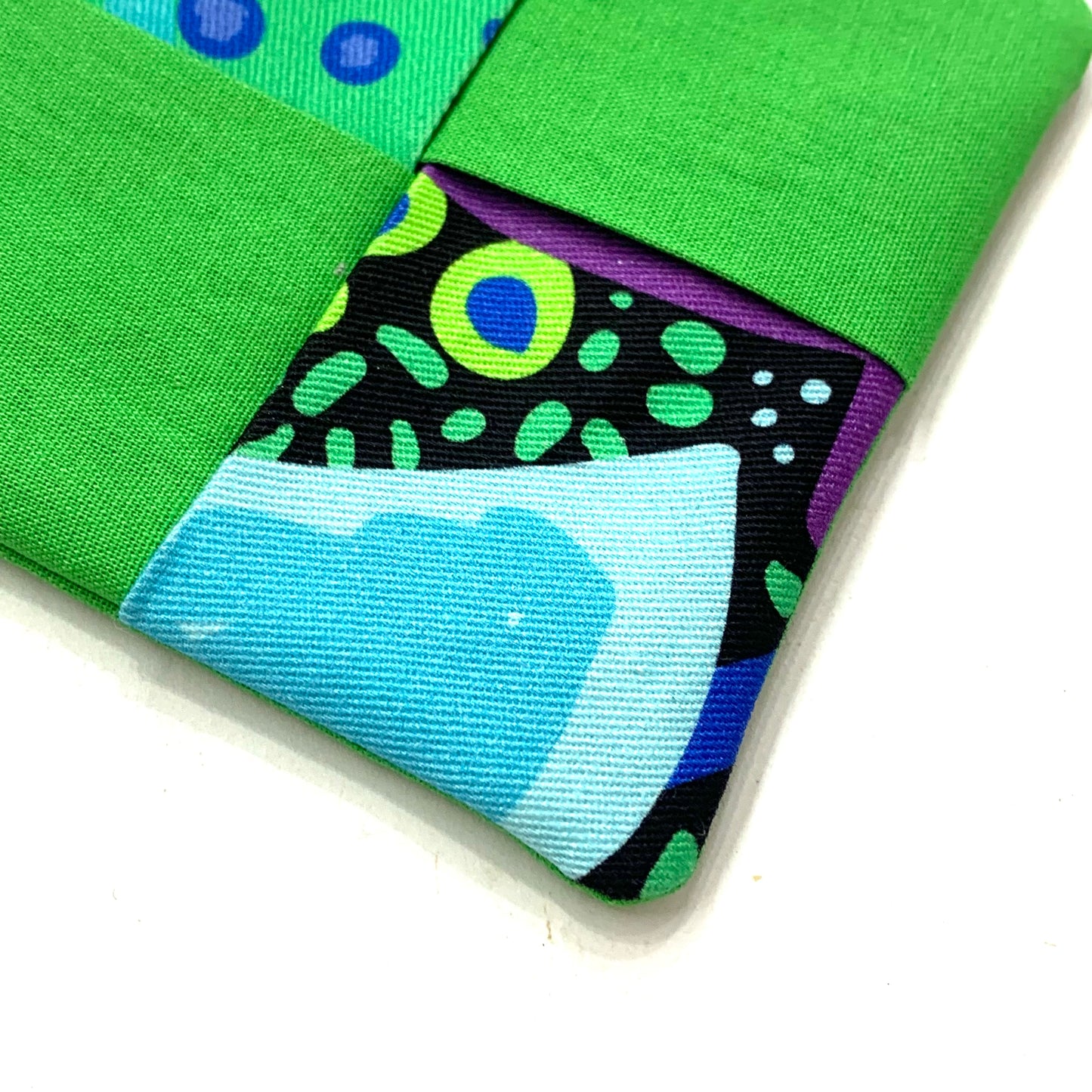 MUMMA WHOOPEE- SINGLE WINE GLASS SLIPPER/COASTERS- Rays & Green