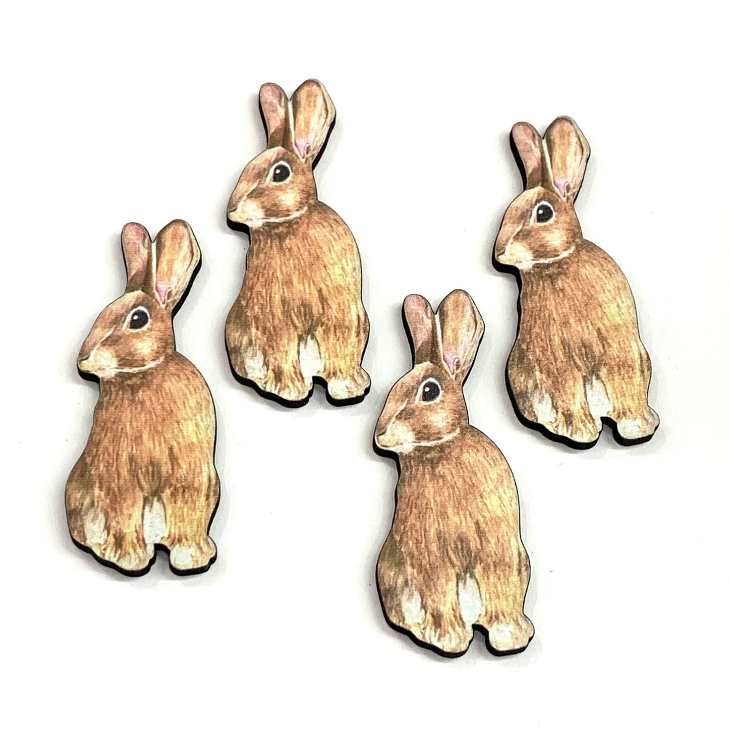MAKIN' WHOOPEE BROOCH - Bright Eyed Easter Bunny - Printed Timber Brooch