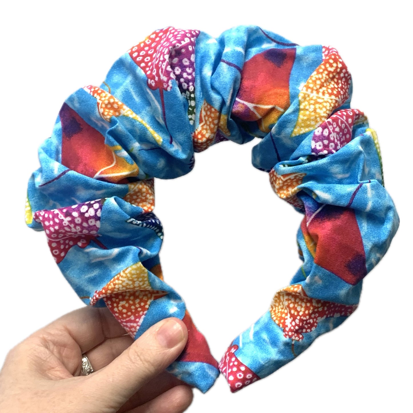 THIS BIRD HAS FLOWN -  JUMBO SCRUNCHIE HEADBANDS- Rainbow Rays