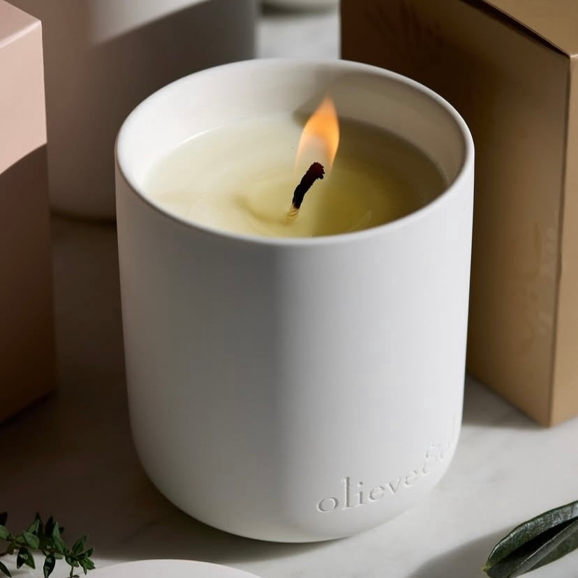 OLIEVE AND OLIE- Bamboo & Desert Fig- Ceramic Candle