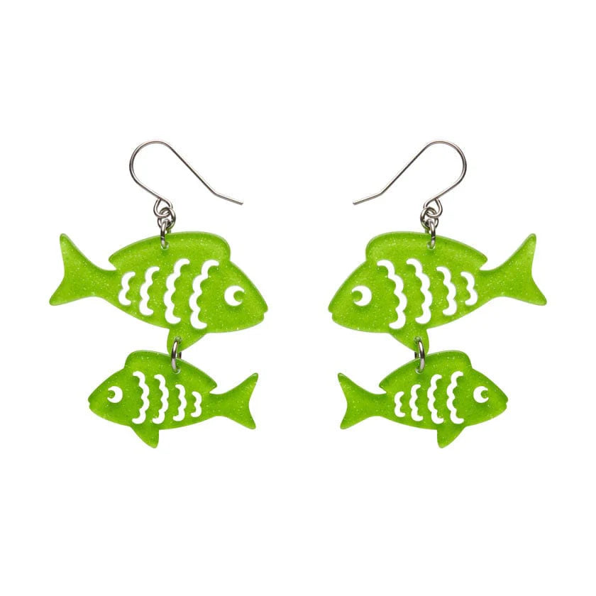 ERSTWILDER - "Fish Friends" Drop Earrings Green - GREAT BARRIER REEF COLLECTION