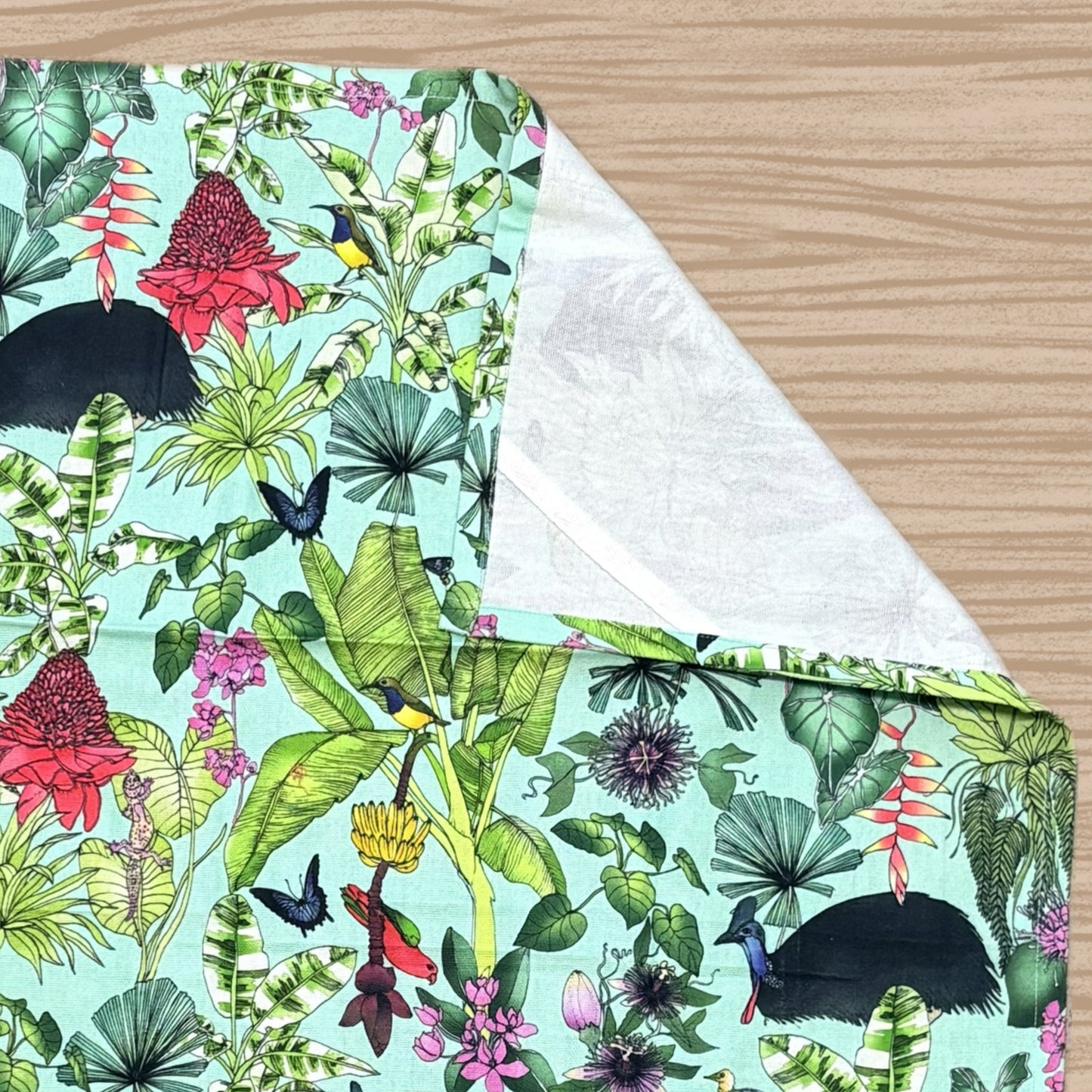 THE SCENIC ROUTE - "CASSOWARY CREEK AQUA"- Cotton Art Tea Towel
