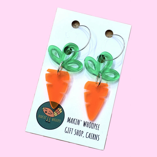MAKIN' WHOOPEE - EASTER "Loopy Carrots" HOOP EARRINGS