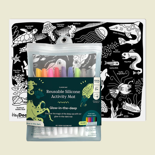 HEY DOODLE - GLO-IN-THE-DEEP - Classic Colouring & Doodle Mat