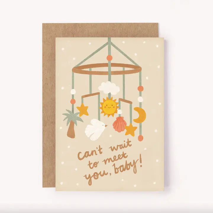 LAUREN SISSONS STUDIO- "Can't Wait To Meet You Baby " - New Baby Greeting Card
