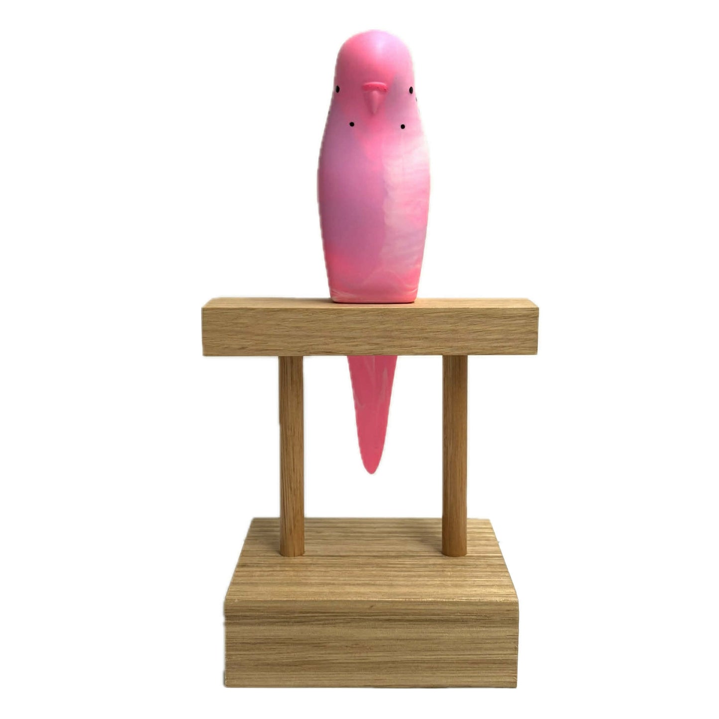 PETE CROMER - RESIN BUDGERIGAR #7 -  Pretty in Pink Swirl
