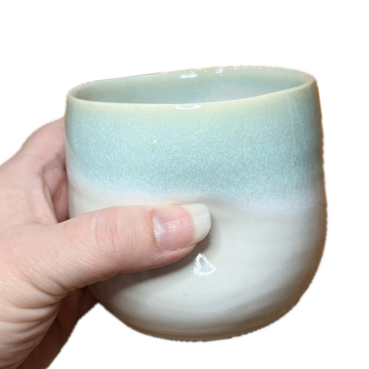 EARTH BY HAND- Hug Mugs- Seafoam Blue Glaze