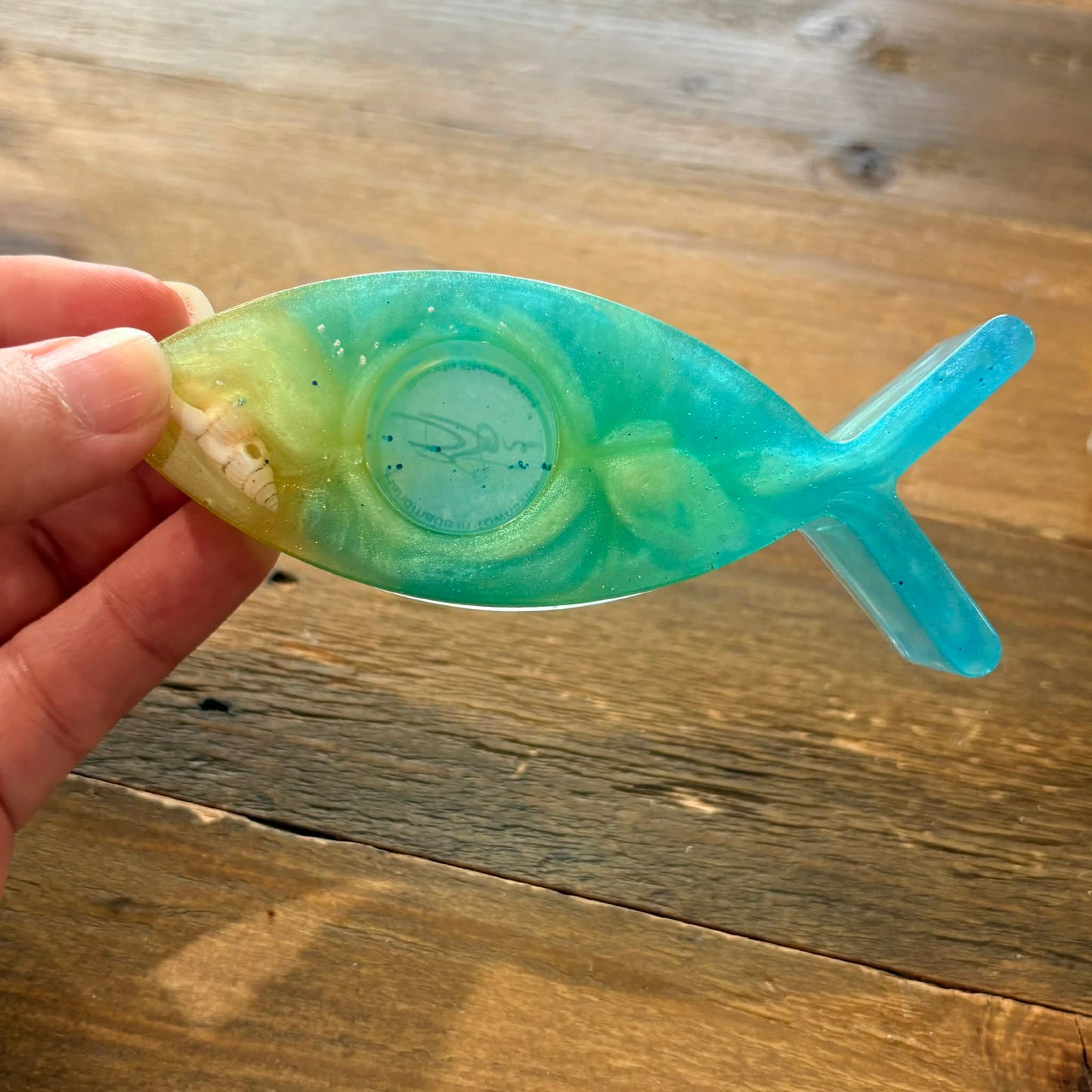 BRENDA STONE ART - Resin Fish Candle Holder 1