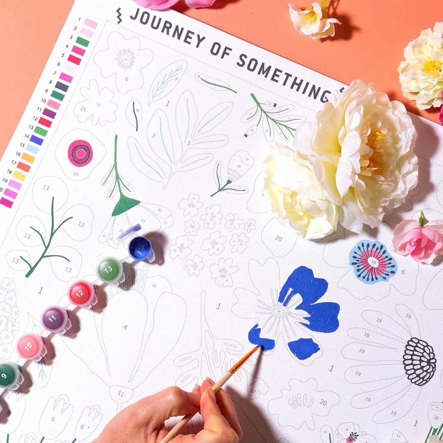 JOURNEY OF SOMETHING- PAINT BY NUMBERS - PRESSED FLOWERS