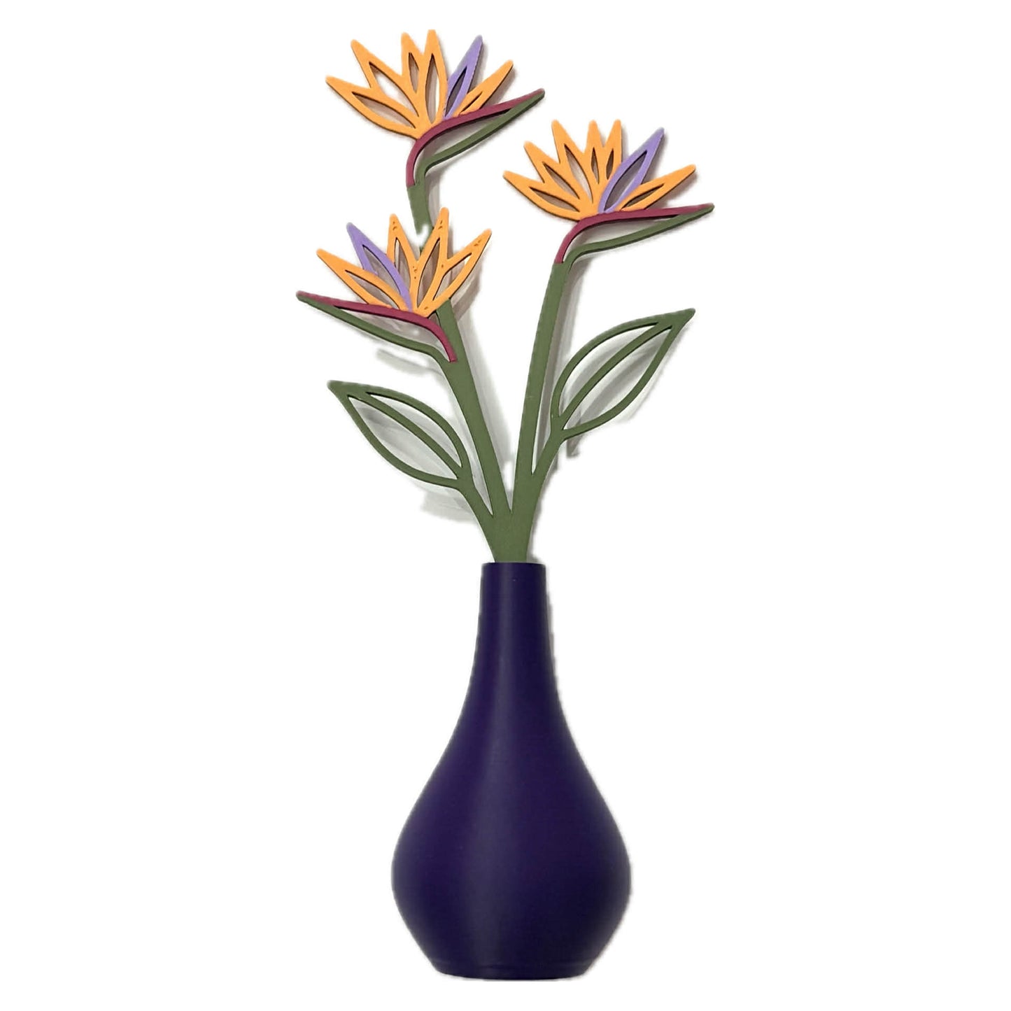DWAYNSKI.3D - BIRD OF PARADISE - MAGNETIC BUD VASE WITH PRINTED FLOWER STEM